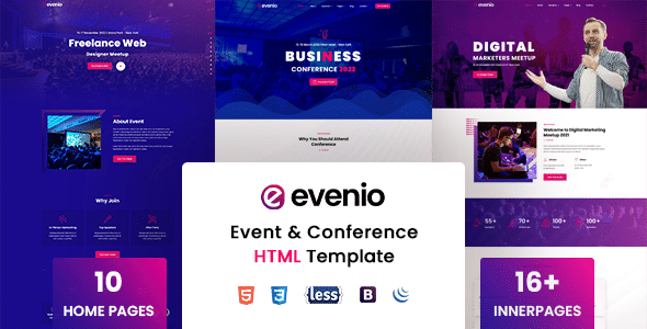 Evenio Nulled – Event Conference HTML Template