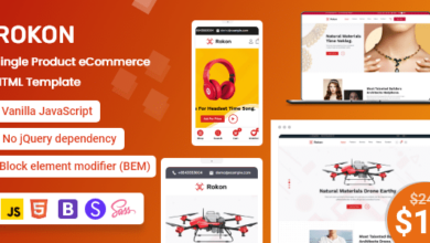Rokon Nulled – Single Product eCommerce HTML Template