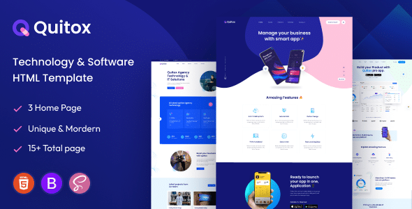 Quitox Nulled – Software & IT Solutions HTML Template