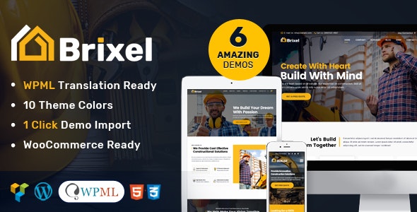 Brixel v2.1.0 Nulled – Building Construction WordPress Theme