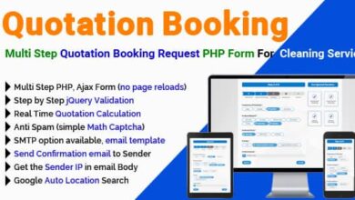 Quotation Booking v3.1.1 Nulled – Multi Step Quotation Booking Request PHP Form For Cleaning Service