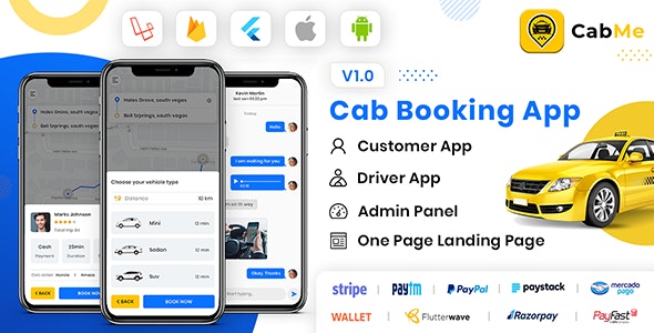 CabME v1.0 Nulled – Flutter Complete Taxi Booking Solution