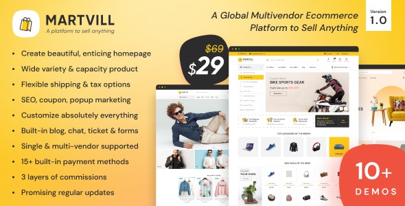 Martvill v1.0 Nulled – A Global Multivendor Ecommerce Platform to Sell Anything