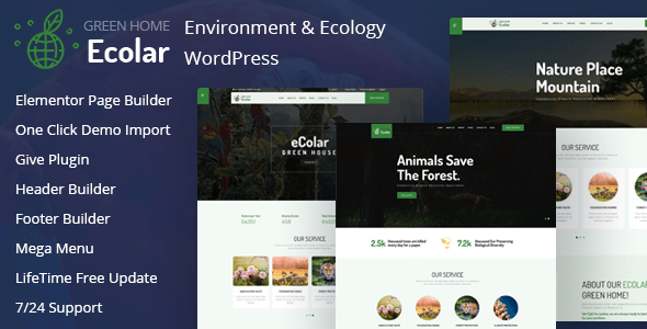 Ecolar v2.0.0 Nulled – Environment & Ecology WordPress Theme