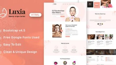 Luxia Nulled – Beauty & Spa Center HTML Template