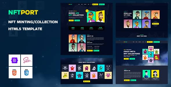 Nftport Nulled – NFT Minting/Collection Landing Page HTML5 Template