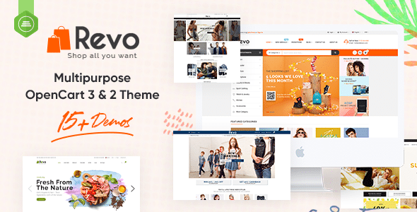 Revo v1.2.7 Nulled – Drag & Drop Multipurpose OpenCart 3 & 2.3 Theme with 15 Layouts Ready