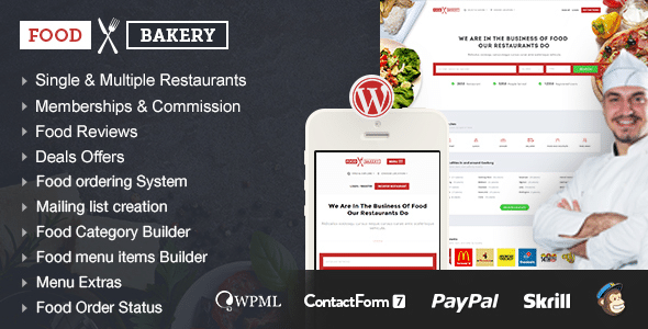 FoodBakery v3.3 Nulled – Food Delivery Restaurant Directory WordPress Theme