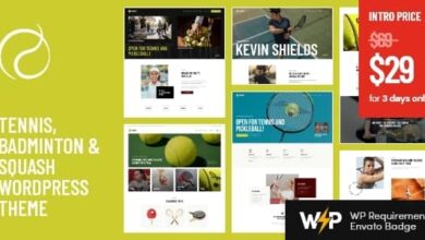Racquet v1.0 Nulled – Tennis, Badminton & Squash WordPress Theme