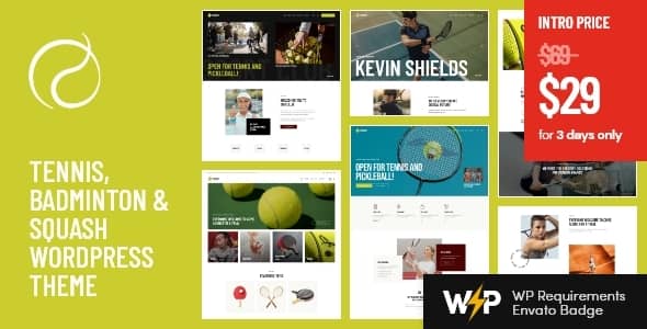 Racquet v1.0 Nulled – Tennis, Badminton & Squash WordPress Theme