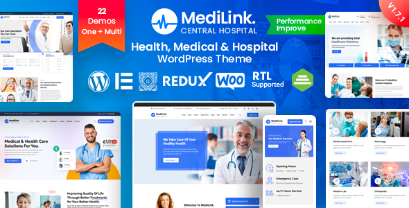 Medilink v1.7.2 Nulled – Health & Medical WordPress Theme