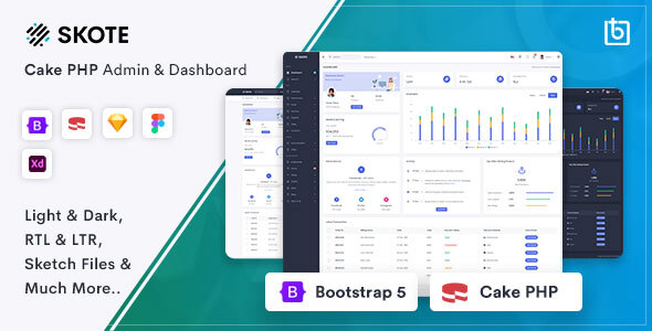 Skote Nulled – Cake PHP Admin Dashboard Template