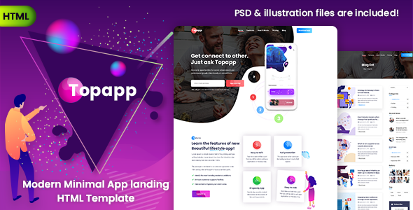 Topapp v1.0 Nulled – App Landing Page