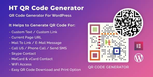 HT QR Code Generator for WordPress v2.3.7 Free