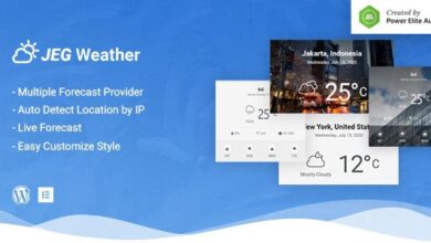 Jeg Weather v1.0.7 Nulled – Forecast WordPress Plugin – Add Ons for Elementor and WPBakery Page Builder