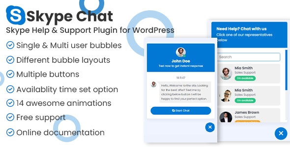 Skype Chat Support Pro v1.0 Nulled – WordPress Plugin