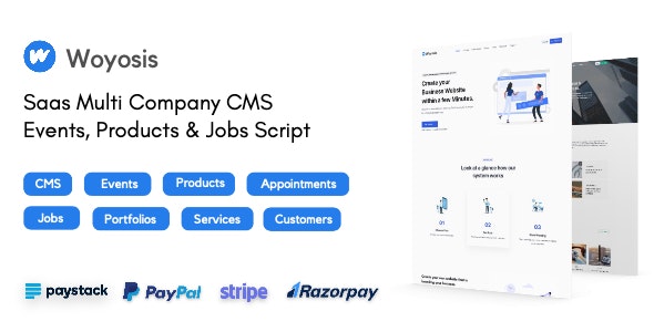 Woyosis v1.0 Nulled – Saas Multi Company CMS – Events – Products & Jobs Script