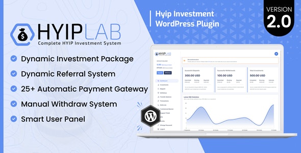 HYIPLab v2.0 Nulled – HYIP Investment WordPress Plugin
