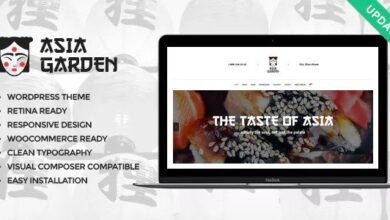 Asia Garden v1.2.5 Nulled – Asian Food Restaurant WordPress Theme