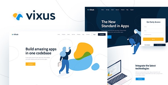 Vixus v1.0.11 Nulled – Startup & Mobile App WordPress Landing Page Theme