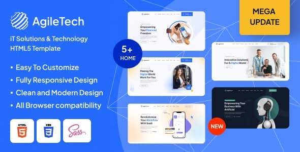AgileTech Nulled – IT Solutions & Technology All Service Agency Html5 Template