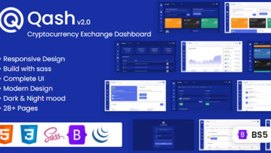 Qash Nulled – Cryptocurrency Exchange Dashboard HTML Template + Light and Dark