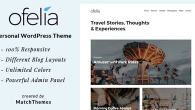 Ofelia v1.4.81 Nulled – Travel Personal WordPress Blog Theme
