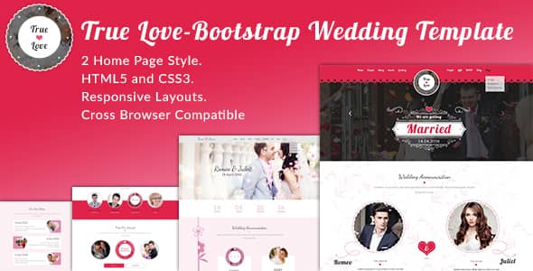 True Love Nulled – Bootstrap Wedding Template