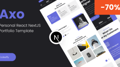 Axo Nulled – personal portfolio React NextJs Template
