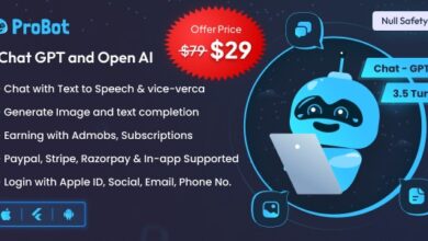 ProBot v1.2 Nulled – ChatGPT | Admob | Subscription InApp | Open AI Chat, Writing Assistant & Image Generator
