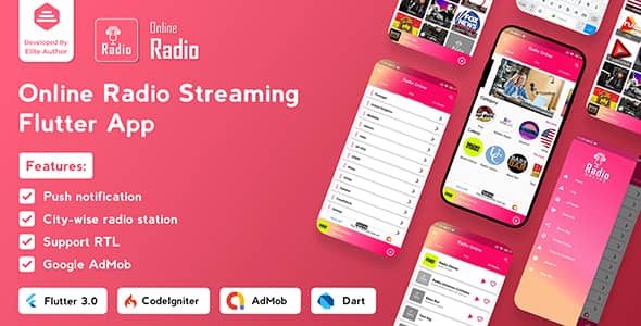 Radio Online v1.0.6 Nulled – Flutter Full App