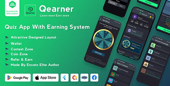 Qearner v2.0.5 – Quiz App | Android Quiz game with Earning System + Admin panel Free