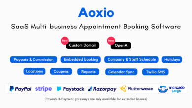 Aoxio v2.0 Nulled – SaaS Multi-Business Service Booking Software