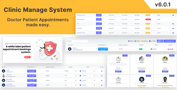 Clinic Management System v6.0.1 Nulled – Doctor Patient Appointment Management System Laravel