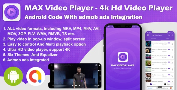 Android Max Player v2.0 Nulled – 4k HD Video Player with Admob Ads