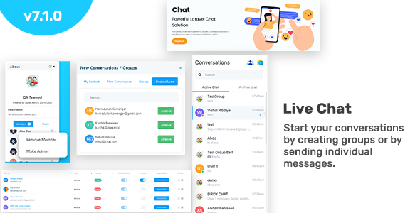 InfyChat v7.1.0 Nulled – Laravel Chat App (Private + Group Chat) – Real time Chat