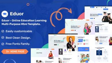 Eduor Nulled – Online Education Learning Multi-Purpose HTML Template