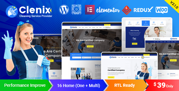 Clenix v3.0.0 Nulled – Cleaning Services WordPress Theme
