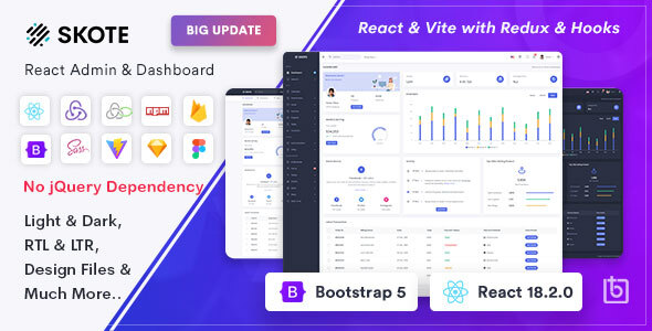 Skote v4.0.3 Nulled – React Admin & Dashboard Template + Sketch