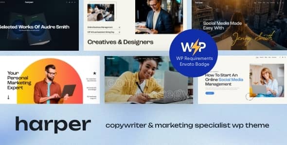Harper v1.0 Nulled – Copywriter & Marketing Specialist WordPress Theme