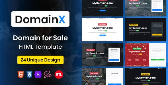 DomainX Nulled – Domain for Sale HTML Template – 5 April 2023