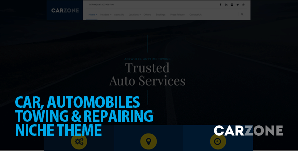 Car Zone v3.7 Nulled – Towing & Repair WordPress Theme