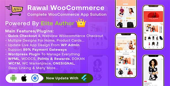 Rawal v3.1.1 Nulled – Ionic Woocommerce & Flutter Woocommerce Full Mobile Application Solution with Setting Plugin