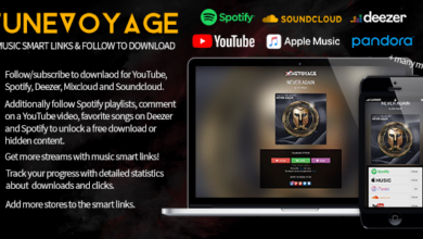 TuneVoyage v1.7 Nulled – Smart Links & Follow To Download (Spotify/YouTube/Deezer/Soundcloud/Mixcloud)