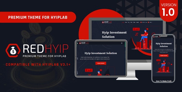 RedHyip v1.0 Nulled – Premium Theme For HYIPLAB