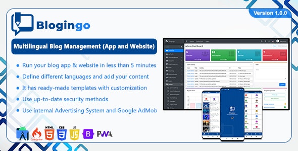 Blogingo v1.0.0 Nulled – Multilingual Blog Management (App and Website)