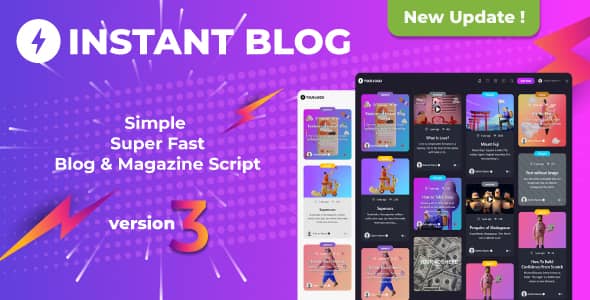 Instant Blog v3.2 Nulled – Fast & Simple Blog Php Script