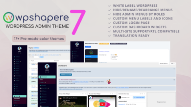 WPShapere v7.0.3 Nulled - Wordpress Admin Theme