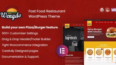 Wengdo v2.0 Nulled – Fastfood WordPress Theme