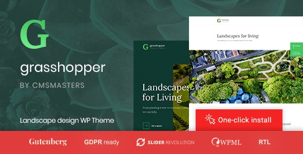 Grasshopper v1.1.1 Nulled - Landscape Design and Gardening Services WP Theme